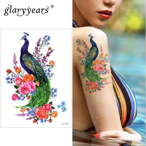 Glaryyears A Bit Big Arm Temporary Tattoo Sticker Iridescent Fake Tatoo Sleeve Flash Tatto Waterproof Body Art Women LC-702