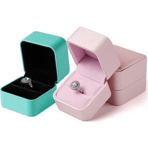 Ready to Ship Ring Box High Quality PU leather Jewelry Packaging Storage Box