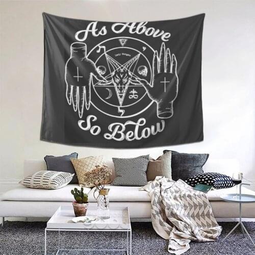 As Above So Below Witchcraft Tapestry Anime Manga Kawaii Tapestry Wall Bedspread Bohemian Home Decor For Living Room