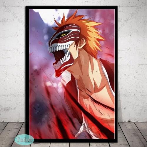 Ho Bleach Kurosaki Ichigo Poster Prints Japan Anime Paintings Canvas Art Wall Pictures For living Room Home Decor quadro cuadros