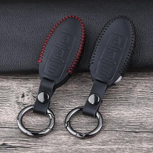 Leather Car Remote Key Case Cover For Nissan Qashqai j10 J11 X-Trail t31 t32 Kicks Murano Altima Tiida Juke Note Pathfinder