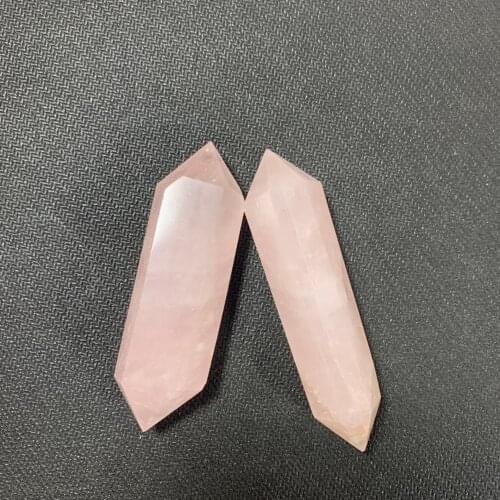 2 pcs beautiful natural rose quartz crystal double terminated point as gift wholesale for home decor