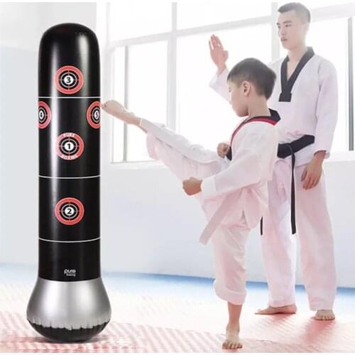 1.6M Inflatable Stress Punching Bag Kids Tumbler Sandbag Fitness Training Boxing Standing Water Base Training Adult Kids Gift