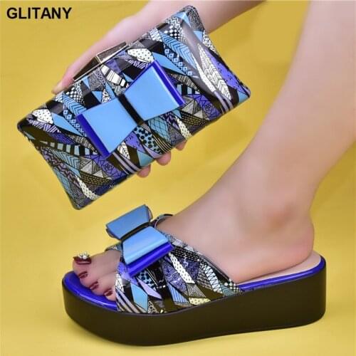 Latest Italian Designer Shoes and Bags Matching Set Nigerian Women Party Pumps Women Wedding Shoes Elegant Womens Platform Heels