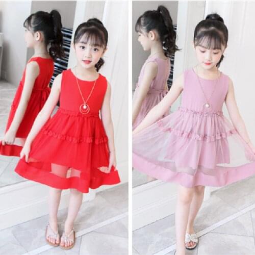 Toddlers Clothing For Girls Korean Version Dress Summer Lace Children Princess Kids Mesh Dresse 0-3T