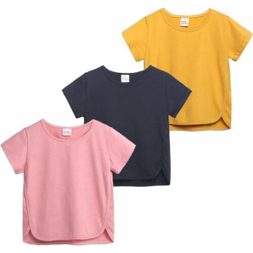 Korean Style Solid Color Summer Mini Kids T-shirts Baby Boys Clothes Short Sleeve Toddler Shirt Striped Shirt Boys Tops Tees
