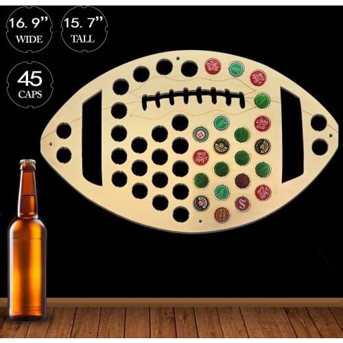 American Football Beer Cap Map Rugby Ball Wooden Cap Trap Wine Cap Holder Cap Collection Wall Art Display Map Wine Lovers Gift