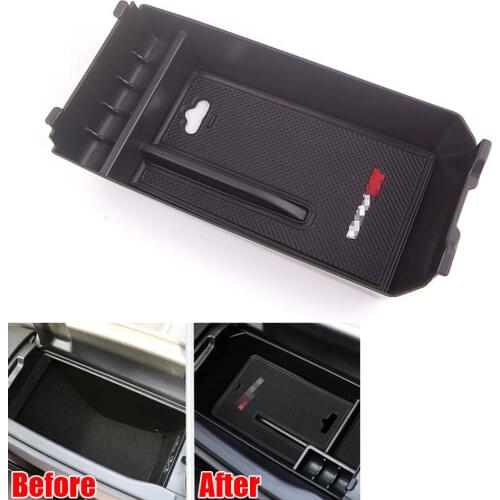 BBQ@FUKA Armrest Secondary Storage Box Pallet Case fit For Benz C Class W205 C180 200 260 Car Styling Auto Accessories