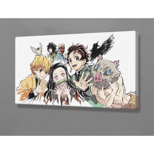 Tanjiro Nezuko Zenitsu Inosuke Demon Slayer Kimetsu No Yaiba Anime Poster Canvas Wall Art Decoration Prints Dorm Decor Painting