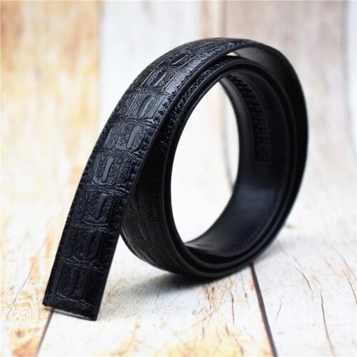 Cow Leather Belt for Men Crocodile Pattern Designer Belt 3.5CM Trouser Belt Black No Buckle Men Belt Suit for Automatic Buckle