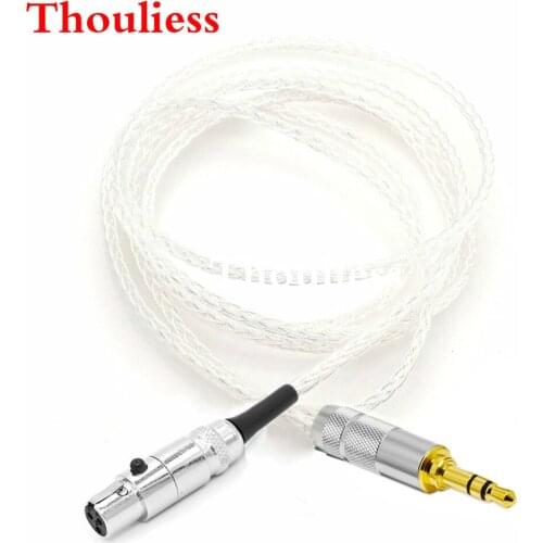 Thouliess Hifi 8 Cores 7N OCC Silver Plated Earphone Upgraded Cable for K240 K271 K702 Q701 DT1990pro DT1770pro Headphones