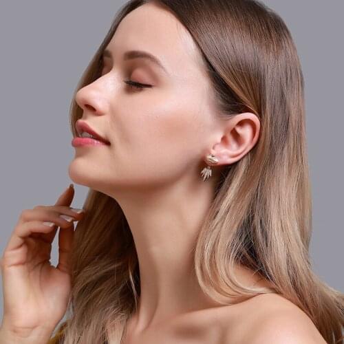 Unique Rear Hanging Spaceship Drop Earrings for Women Girls Metal Gold Color UFO Irregular Dangle Earring Trendy Jewelry Gifts