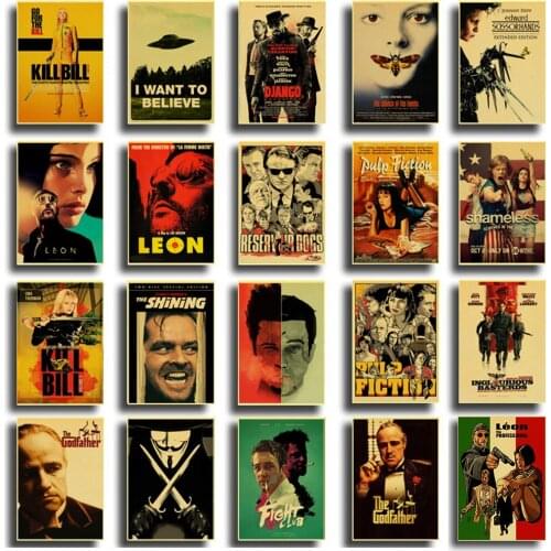 Vintage Poster Classic Movie Pulp Fiction Kill Bill Fight Club Retro Metal Tin Sign Man Cave Wall Plaques Garage Home Decoration