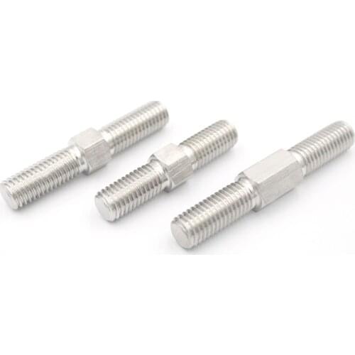 1pcs M6 stainless steel double head screws hex positive and negative teeth left and right screw rod stud 40mm-100mm length