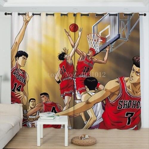 Japan Anime Slam Dunk Blackout Curtains Cartoon 3D Printed Custom 160x160cm Window Drapes for Sports Series Boy Kids Children