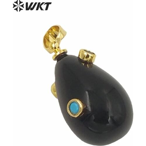 WT-MP137 Natural Pearl Shell&CZ Pave Pendant Waterdrop Shape With Gem stone Pave Color Plating Colorful Cute Charm Pendant Gift