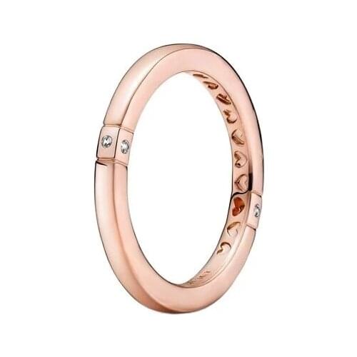 2021 Autumn Classic Series Rose Ring 925 Sterling Silver Logo & Hearts Rings For Women anel Anillos Girl Fine Jewelry