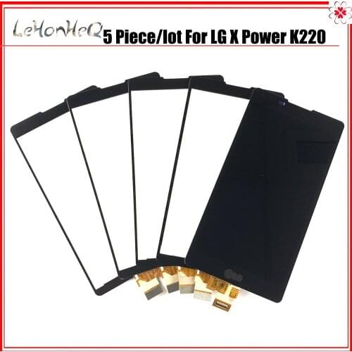 Test 5 Piece/lot LCD For LG X Power K220 K220DS LCD Display Touch Screen Digitizer Assembly with frame for LG K220 LCDS