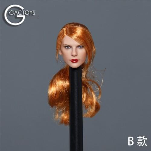1/6 GC042 European and American singer girl head portrait sculpture fit 12 inch female movable doll body In Stock