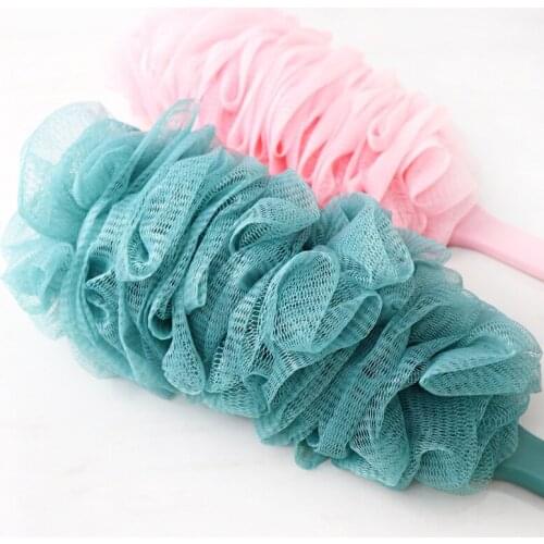 1pcs Long Handle Hanging Soft Mesh Back Body Bath Shower Scrubber Brush Sponge Wisp Dry Exfoliation Cleaning Equipment