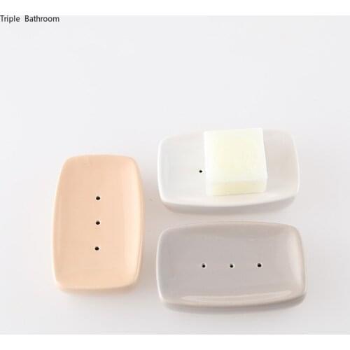 European Ceramic Soap Box Home Draining Soap Holders Restroom Organizer Accessories Soap Packaging Boxes Bathroom Storage