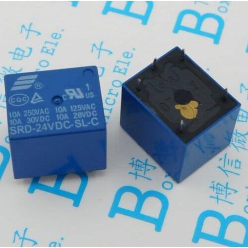 10pcs SRD-24VDC-SL-C 24VDC 10A 250 VAC Power relay PCB Type T73-24V 5 feet SRD-24VDC-SL-C 10A 125VAC New original Free shipping