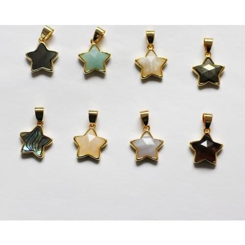 15MM high quality gemstone star shape pendant for jewelry making wholsale price free shipping