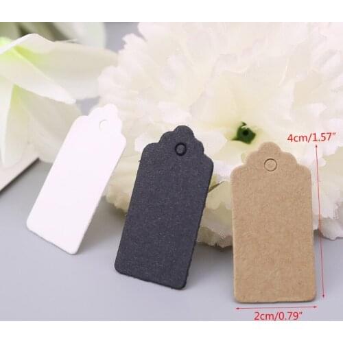2020 New 100pcs Vintage Kraft Paper Gift Hang Tags Jewelry Price Label Craft Decor 2x4cm