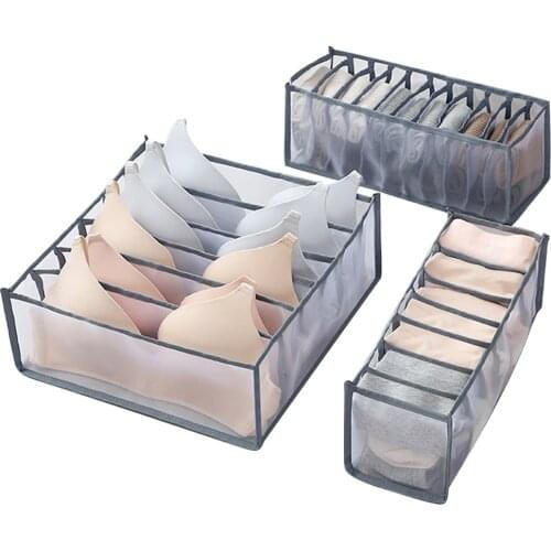 3pcs Underwear Bra Socks Panty Storage Boxes with Compartments Cabinet Organizers Wardrobe Closet Bra Divider Home Organization