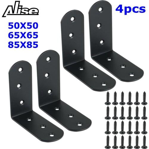 4PCS Corner Brace Stainless Steel Brackets 90 Angle Joint Fastener Shelf Support for Furniture Cabinet Screens Wall,with Screws