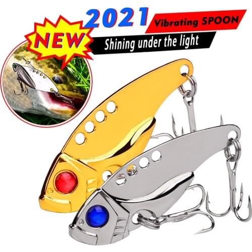 5pcs/Lot Hard Baits Metal VIB Lures Vibration Spinner Spoon Sequins Fishing Lure 11g 6cm Bass Artificial Bait Cicada Treble Hook