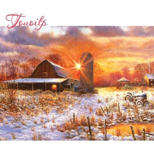 Full square&round diamond 5D DIY diamond painting Winter snow scene diamond embroidery Cross Stitch Rhinestone mosaic decoration