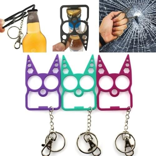 New Creative Cute Cat Keychain Fashion Car Key Chain Keyring for Girls Sturdy Protect Alloy Women Trendy Bag Charms Jewelry Gift