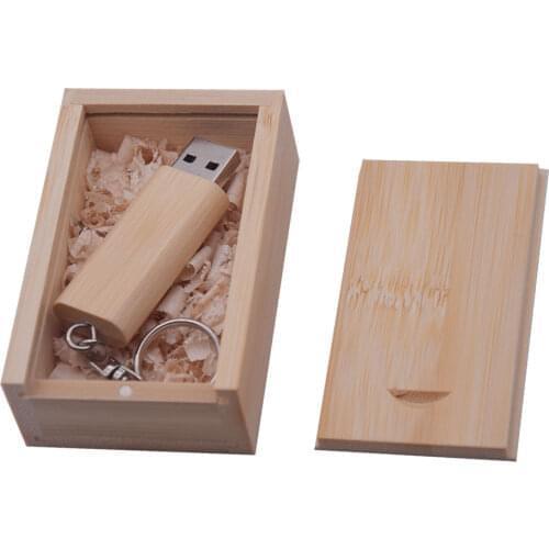 Wooden + box USB Flash Drive Metal Pen Drive 64GB 128gb USB 2.0 Stick 32GB 16GB 8GB 4GB Pendrive Real Capacity USB custom logo