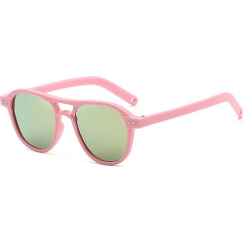 Children Boy Girl Cute Pink Double Color Cartoon Bear Shape Round Sunglasses Kids Vintage Sunglasses UV400 Protection Classic