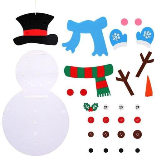 DIY Felt Christmas Tree Toys For Children Kindergarten Crafts Snowman Educational Toys Decoration perfect Gifts For Children 8