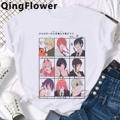 Anime Chainsaw Man t shirt male harajuku aesthetic japanese casual t shirt t-shirt kawaii aesthetic