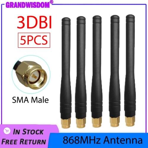 868MHz 915MHz lora Antenna 3dbi SMA Male Connector GSM 915 MHz 868 MHz antena outdoor signal repeater antenne waterproof Lorawan