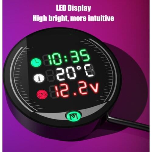 KKMOON Waterproof 9-24V 3-in-1/5-in-1 Night Vision Motorcycle Voltmeter volt gauge Display Table LED voltmeter Accessories
