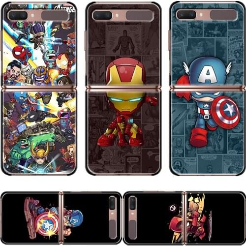 Marvel Avengers Super Hero Cartoons For Samsung Galaxy Z Flip 3 5G Black Mobile Shockproof Hard Capa Fundas Phone Case