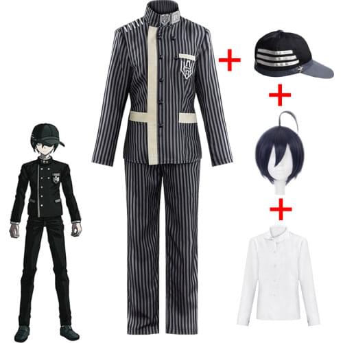 Anime Danganronpa Saihara Shuichi Cosplay Costume Adult Halloween Carnival Funny Mens Suit Uniform Including hat