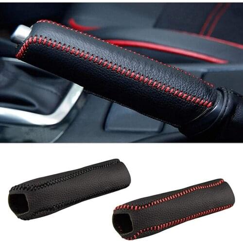 Car Leather Gear Handbrake Cover Shift Lever Cover for Kia K2 2011 2012 2013 2014 2015 2016 A