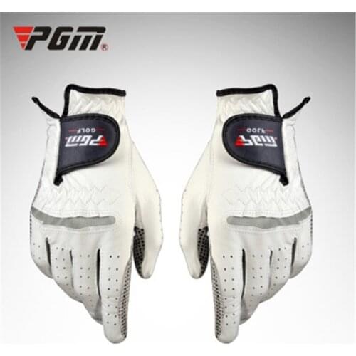 Pgm 1Pcs Leather Golf Gloves Left/Right Hand Pure Sheepskin Gloves Anti-Slip Full Hands Golf Sport Gloves Accessories D0011