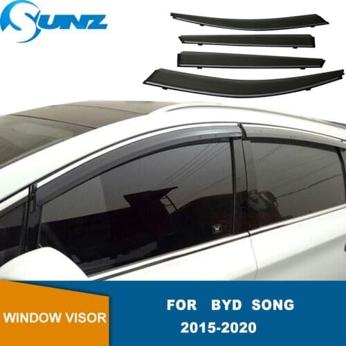 Window Visor For BYD Song 2015 2016 2017 2018 2019 2020 Sun Rain Wind Deflector Awning Shield Vent Guard Shade Cover Trim SUNZ