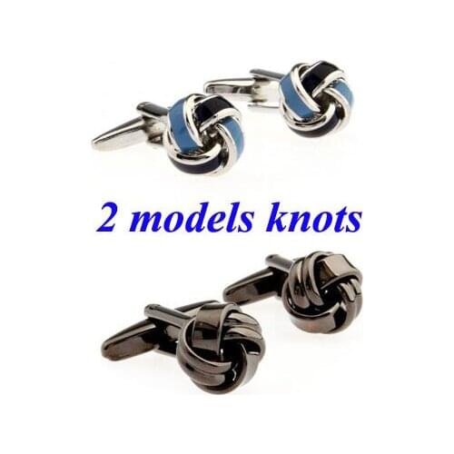 Fashion Black Knots Enamel Cufflink Cuff Link 1 Pair Free Shipping Big Promotion