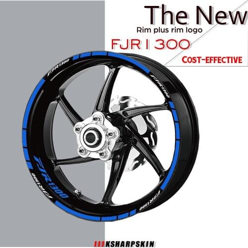 Motorcycle front and rear tire logo reflective moto decorative stripe kit set rim mark sticker waterproof for Yamaha FJR1300