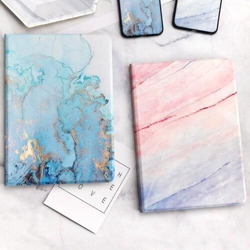 Marble Case for iPad 10.2 2019 PU Leather Stand Cover for iPad 9.7 2018 Air 2/1 Air 10.5 Mini 1/2/3/4