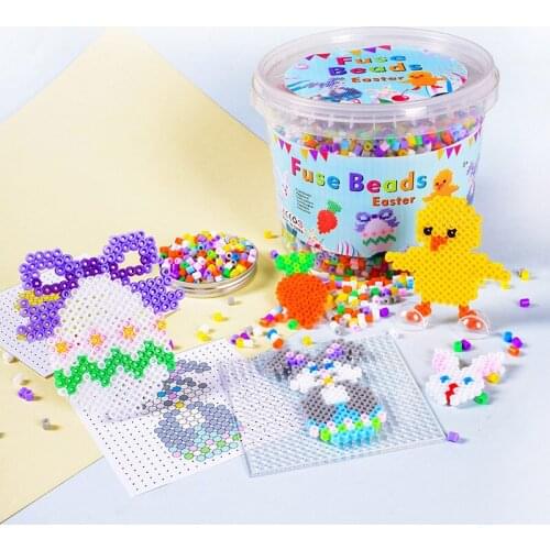 JINLETONG Childrens Educational 5mm Hama Beads Set Early Education Toys Celebrate Easter DIY Fuse Beads Toy Set 3d puzzles