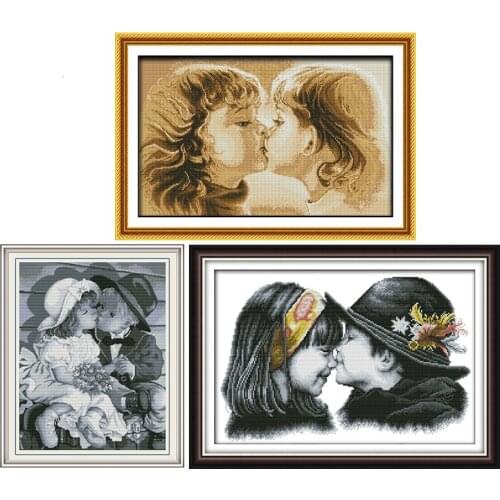 Joy Sunday Lovely lovers printing Cross stitch kits needlework embroidery sets 14CT DMC handmade Cross-stitch DIY kit Home decor
