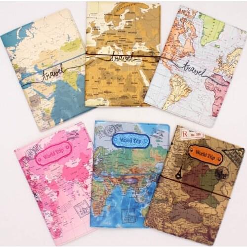 Travel Accessories New Design Colorful World Map Passport Cover ID Credit Card Bag 3D Design PU Leather Passport Holder Bag